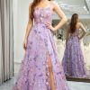 Prom Dresses HELLYMOON | A-Line Spaghetti Straps Prom Dress With Appliques Mauve