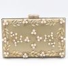 Accessories HELLYMOON | Beaded Pearls Party Clutch Golden