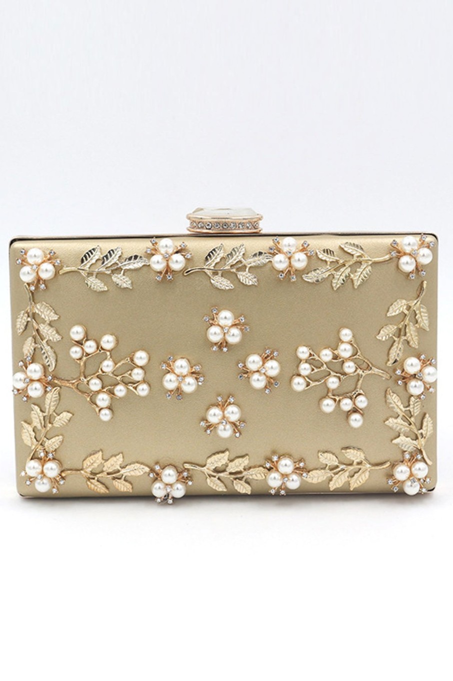 Accessories HELLYMOON | Beaded Pearls Party Clutch Golden