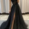 Special Occasion HELLYMOON | Tulle Corset Prom Dress With Slit Black