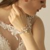 Accessories HELLYMOON | Freshwater Pearl Bridal Wristband Bridal Jewelry Golden