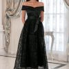 Special Occasion HELLYMOON | Off Shoulder Lace Prom Dress Black