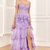 Special Occasion HELLYMOON | Off The Shoulder Corset Prom Dress With Slit