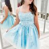 Special Occasion HELLYMOON | Spaghetti Straps Short Prom Dress With Appliques