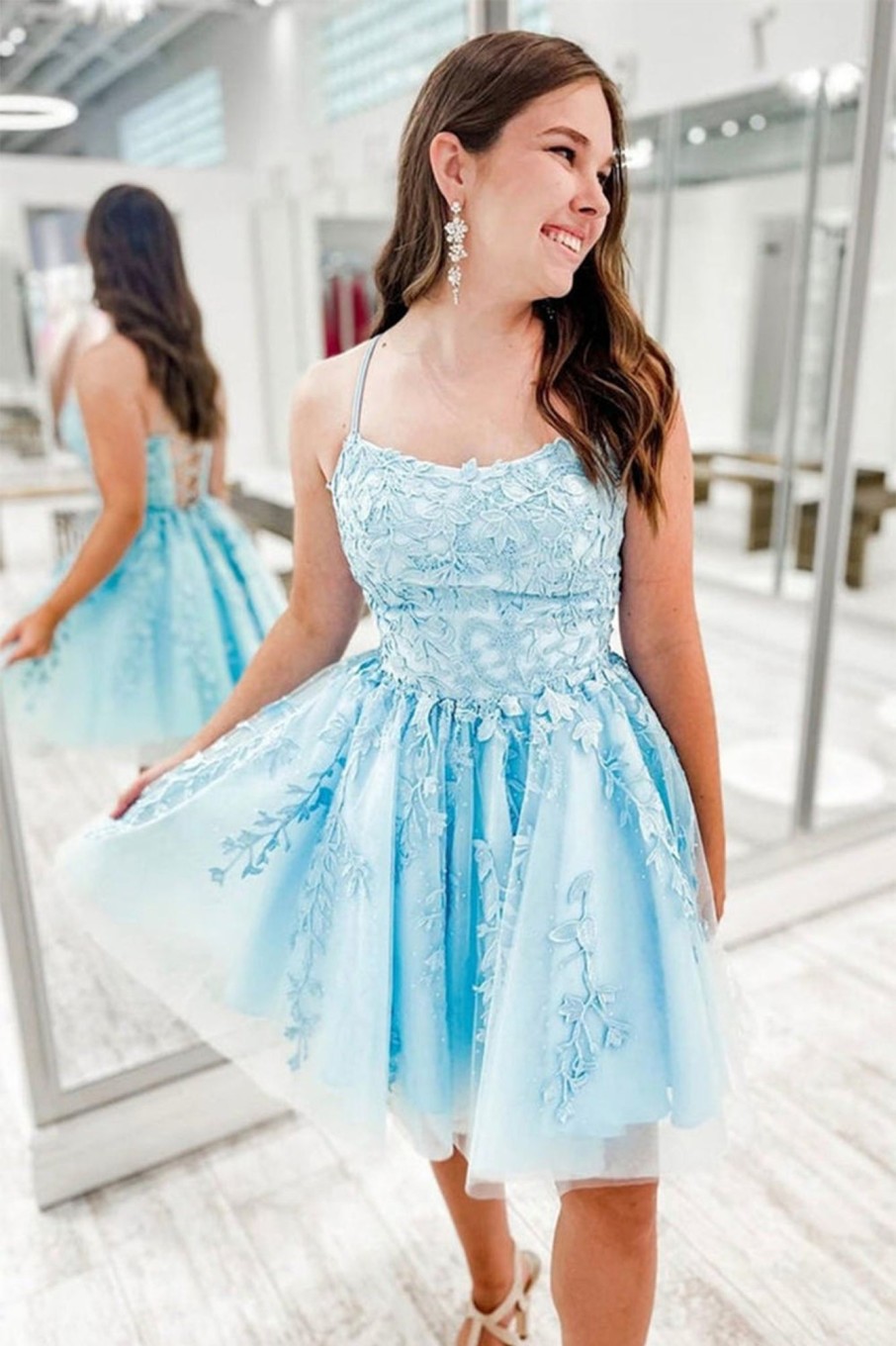 Special Occasion HELLYMOON | Spaghetti Straps Short Prom Dress With Appliques