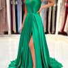 Special Occasion HELLYMOON | Satin A Line Strapless Prom Dress With Slit