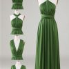 Partywear HELLYMOON | Spandex Convertible Wear Long Green Bridesmaid Dress Olive