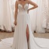 Wedding Dresses HELLYMOON | Sweetheart Long Lace Boho Wedding Dress With Slit White