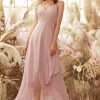 Partywear HELLYMOON | Blush High Low Chiffon Bridemaid Dress