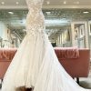 Wedding Dresses HELLYMOON | V-Neck Asymmetrical Mermaid Wedding Dress With Appliques Champagne