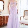 Special Occasion HELLYMOON | A-Line Halter Prom Dress With Embroidery Lavender