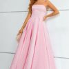 Prom Dresses HELLYMOON | A-Line Strapless Princess Prom Dress Pink