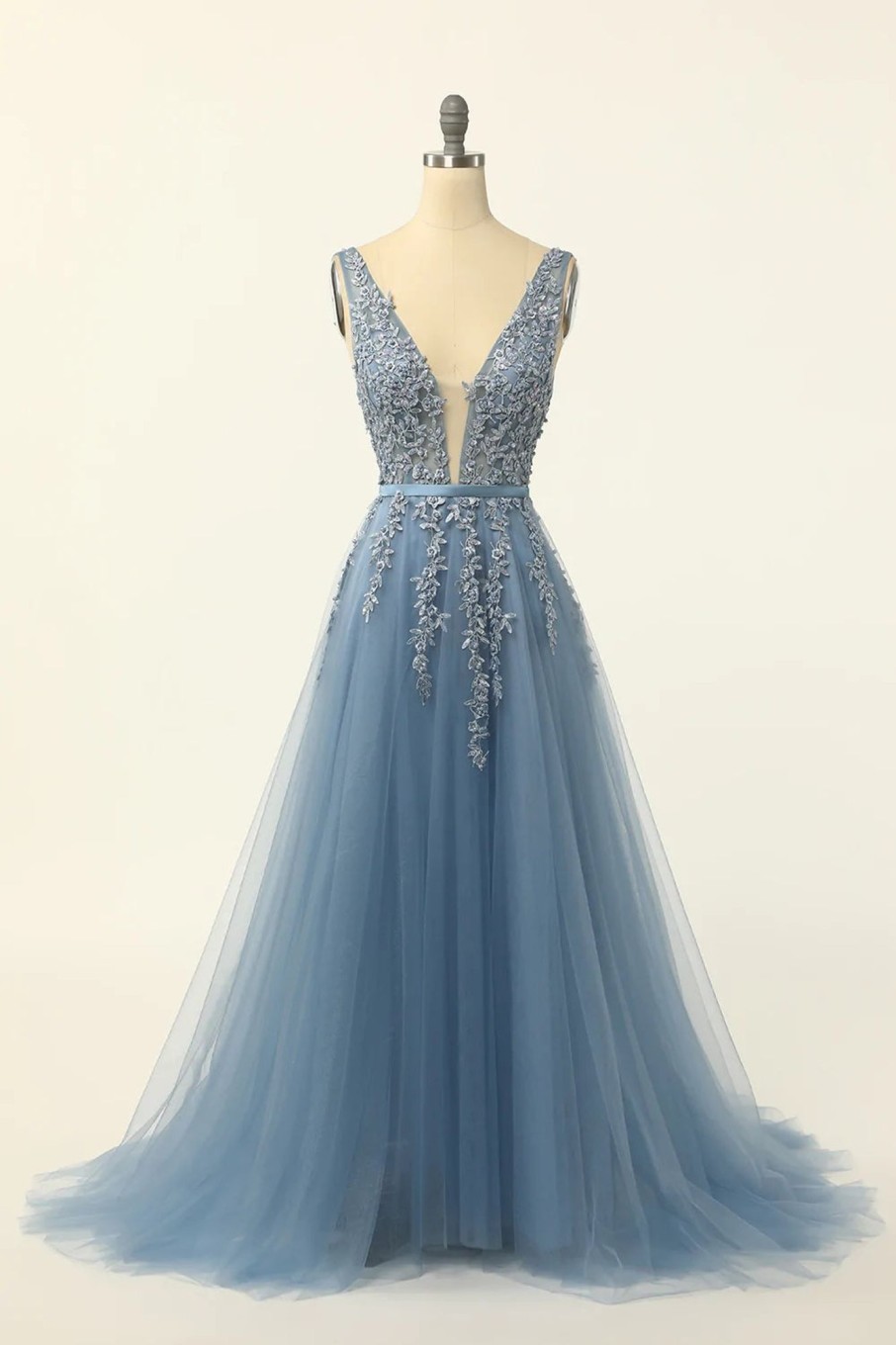 Special Occasion HELLYMOON | Tulle A Line Prom Dress With Appliques Blue