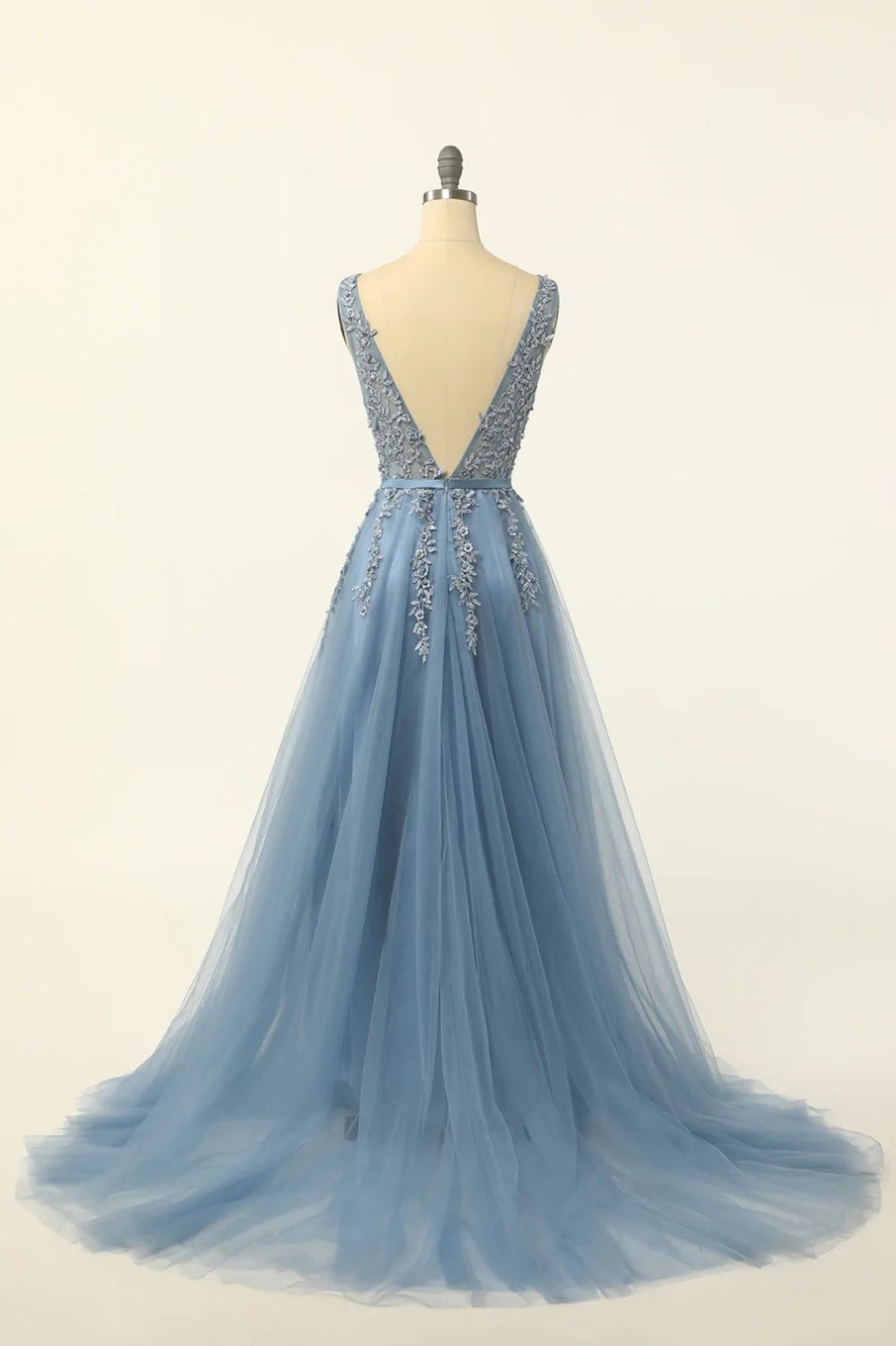 Special Occasion HELLYMOON | Tulle A Line Prom Dress With Appliques Blue