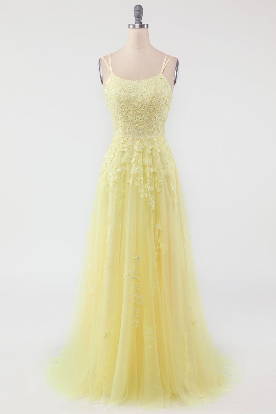 Special Occasion HELLYMOON | Spaghetti Straps Prom Dress Yellow