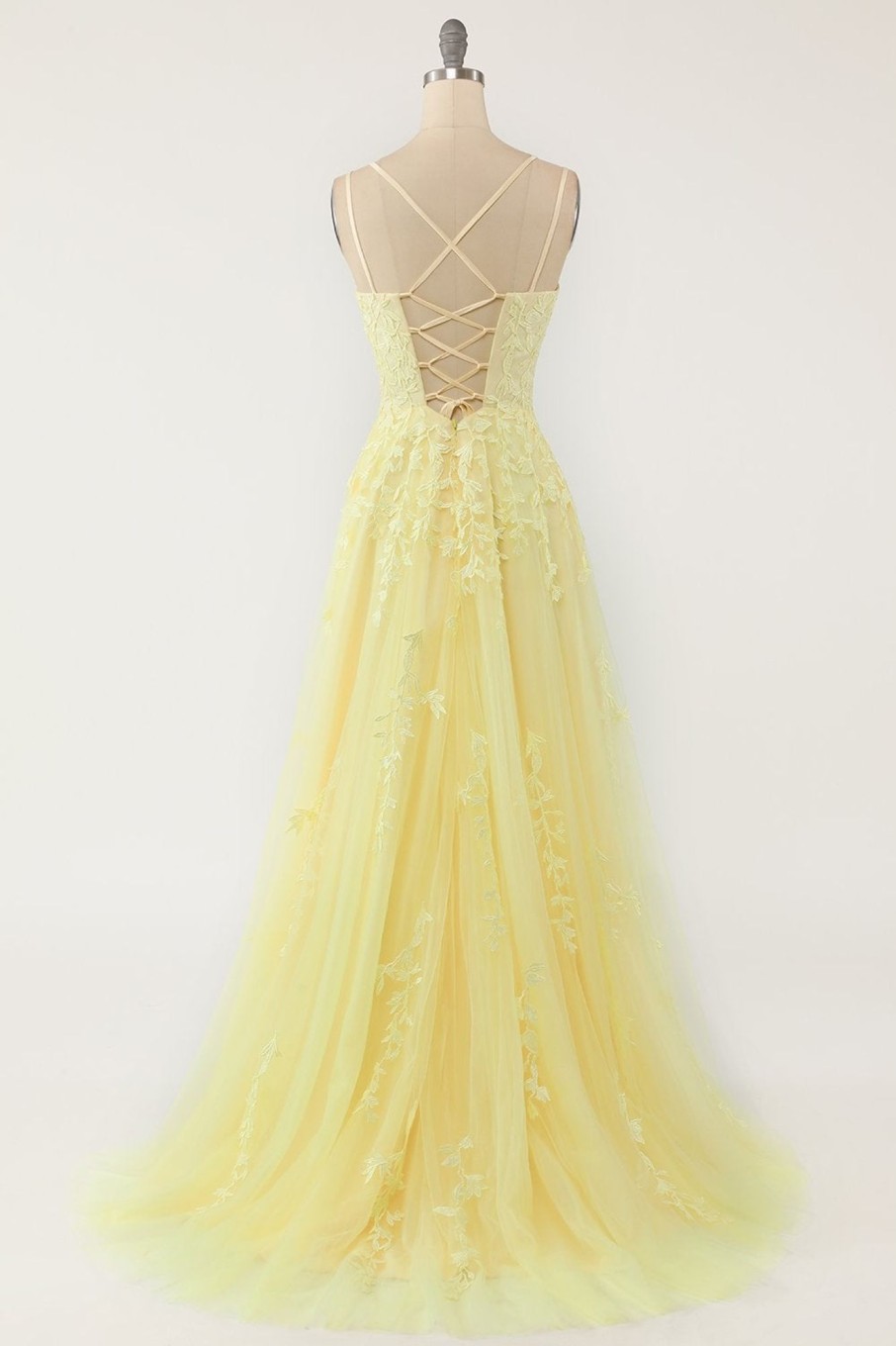 Special Occasion HELLYMOON | Spaghetti Straps Prom Dress Yellow