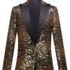 Men HELLYMOON | Sequins Men'S Blazer Golden