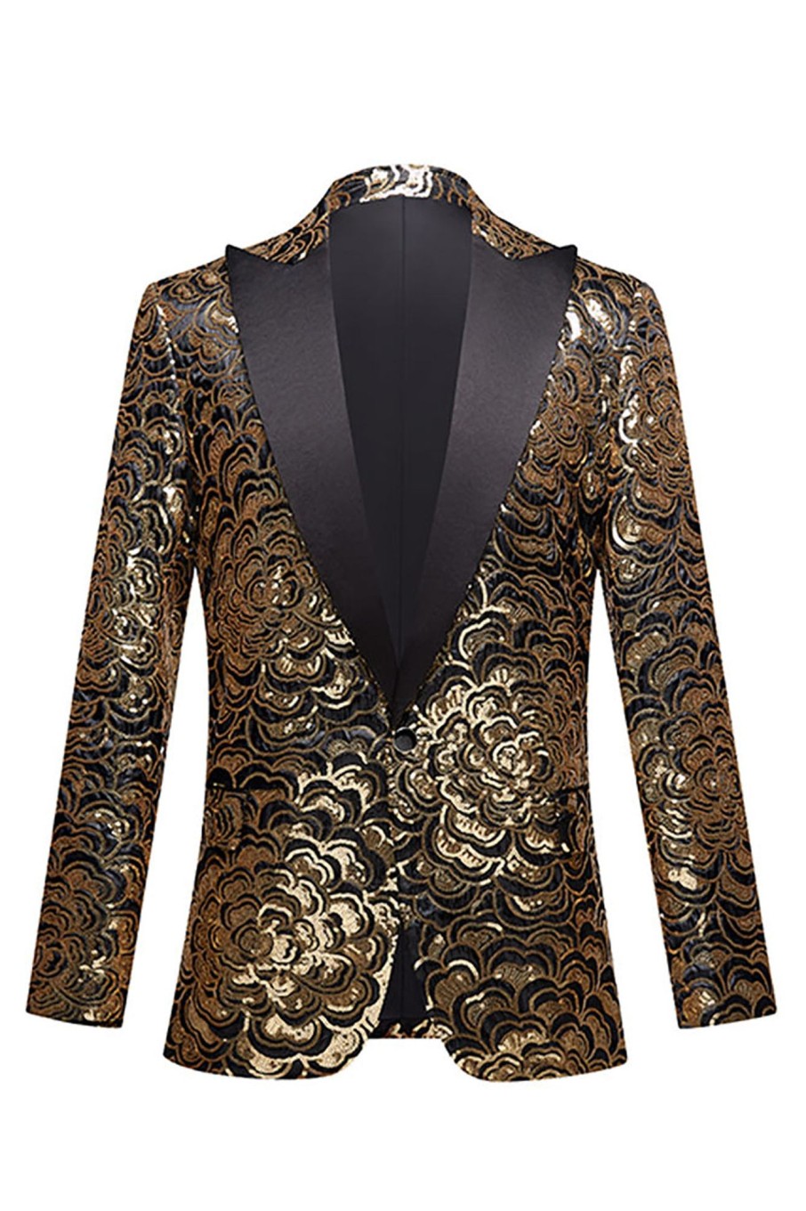 Men HELLYMOON | Sequins Men'S Blazer Golden