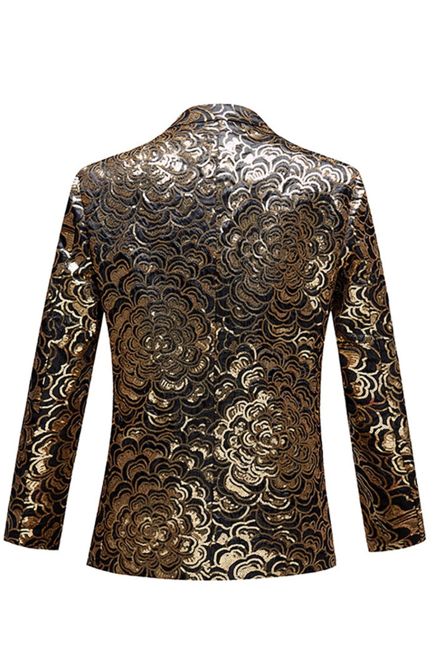 Men HELLYMOON | Sequins Men'S Blazer Golden