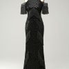 Special Occasion HELLYMOON | Sheath Sequin Prom Dress With Fringes Black