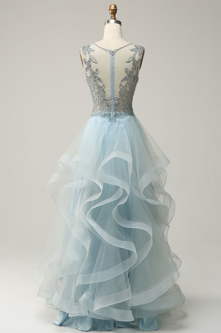 Special Occasion HELLYMOON | A Line Princess Prom Dress With Beading Light Blue