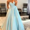 Special Occasion HELLYMOON | Sweetheart A-Line Strapless Corset Prom Dress Blue