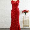 Special Occasion HELLYMOON | Sheath Sweetheart Sequins Prom Dress With Sequins Red