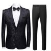 Men HELLYMOON | Jacquard Shawl Lapel Men'S 2 Pieces Suits