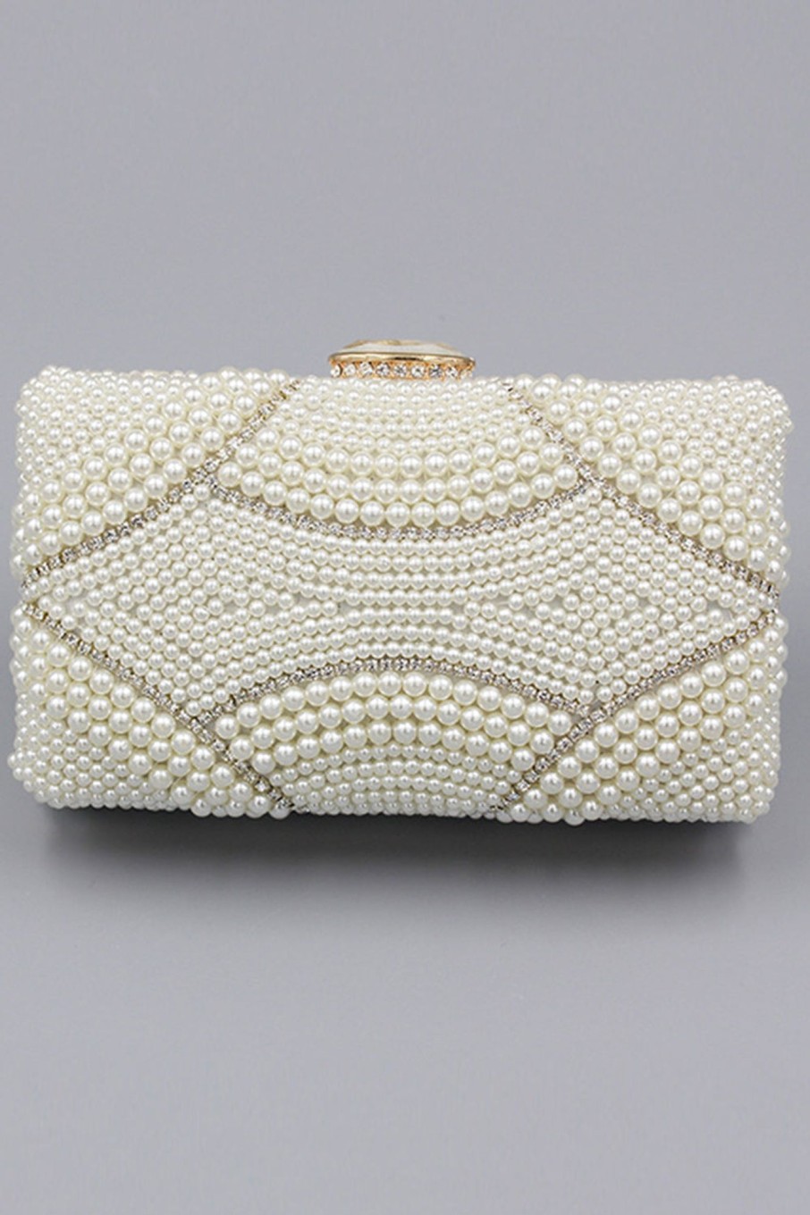 Accessories HELLYMOON | Beaded Pearls Party Clutch Ivory