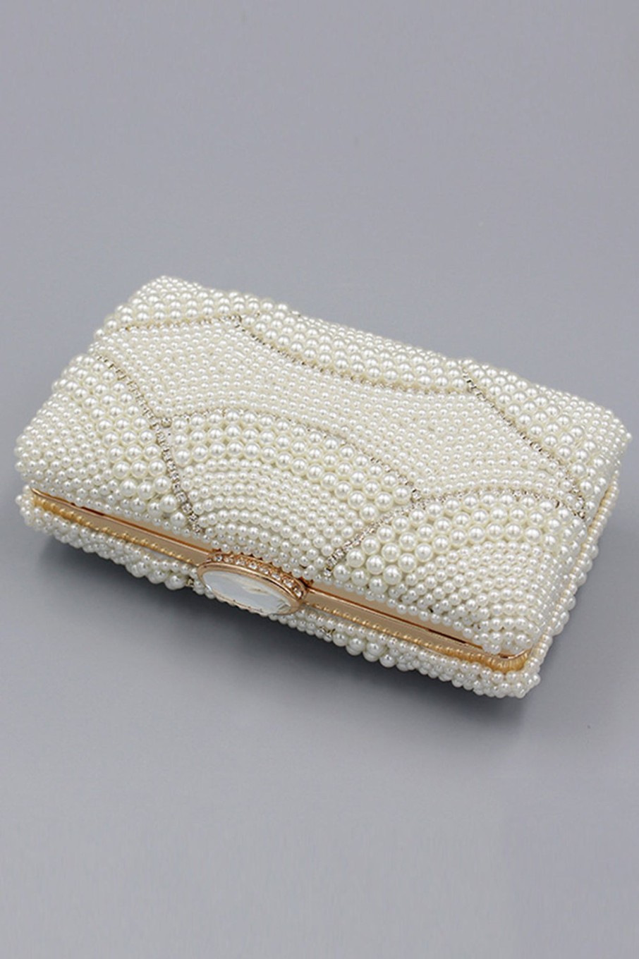 Accessories HELLYMOON | Beaded Pearls Party Clutch Ivory