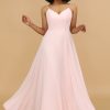 Partywear HELLYMOON | A Line Spaghetti Straps Chiffon Long Bridesmaid Dress