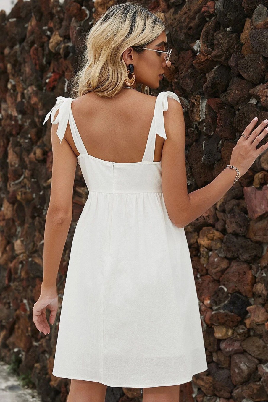 Special Occasion HELLYMOON | Spaghetti Straps A Line Mini Graduation Dress White