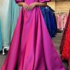 Special Occasion HELLYMOON | Detachable Sleeves Strapless Satin Prom Dress Hot Pink