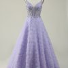 Prom Dresses HELLYMOON | Tulle Quinceanera Dress With Beaded Purple