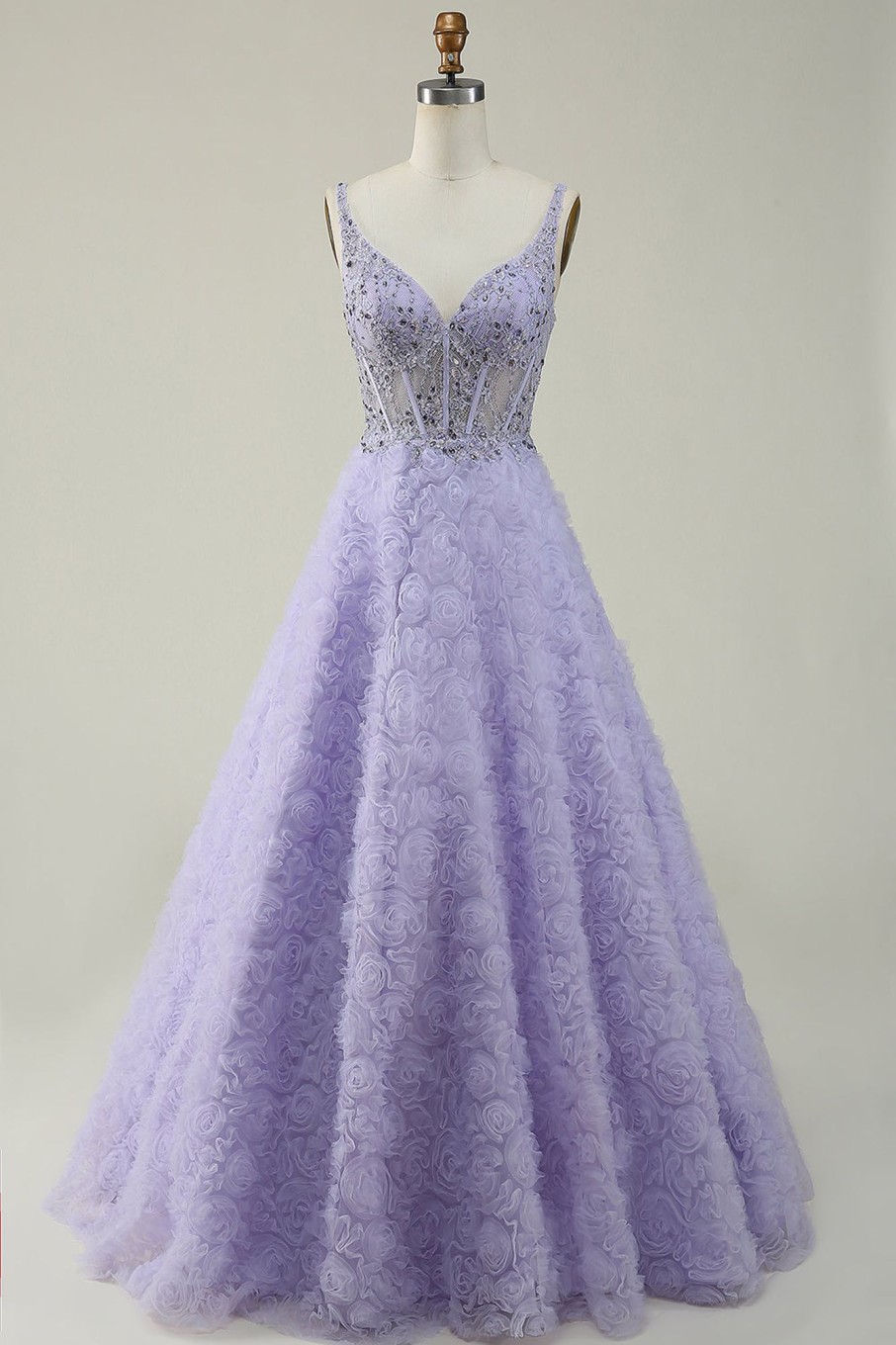 Prom Dresses HELLYMOON | Tulle Quinceanera Dress With Beaded Purple