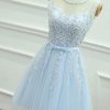 Special Occasion HELLYMOON | Round Neck A Line Short Prom Dress Blue