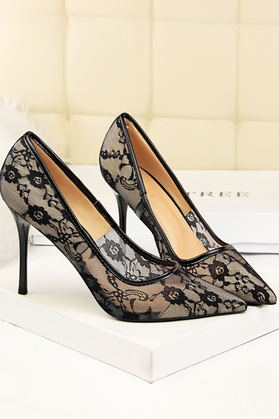 Accessories HELLYMOON | Flower Lace Stiletto Heels