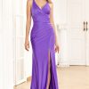 Prom Dresses HELLYMOON | Wedding Guest Dress With Slit Purple