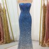 Prom Dresses HELLYMOON | Sparkly Mermaid Strapless Sequin Prom Dress Blue