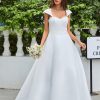 Wedding Dresses HELLYMOON | Simple Satin A-Line Wedding Dress Ivory