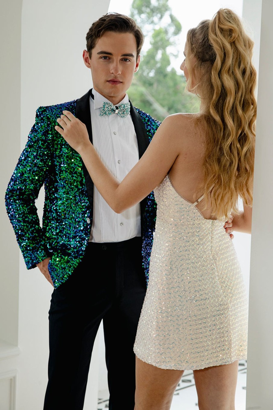 Men HELLYMOON | Sequined Men'S Blazer Jacket Green