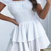 Special Occasion HELLYMOON | Off The Shoulder A Line Graduation Dress White