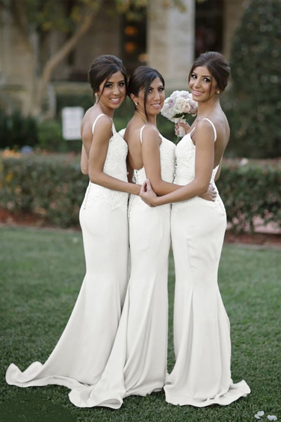 Partywear HELLYMOON | Sweetheart Satin Bridesmaid Dresses With Lace