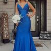 Special Occasion HELLYMOON | Mermaid Backless Long Prom Dress Royal Blue