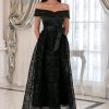 Prom Dresses HELLYMOON | Off Shoulder Lace Prom Dress Black