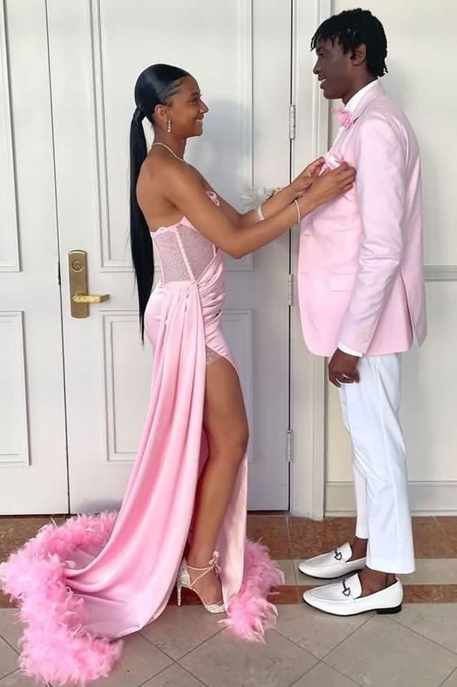 Men HELLYMOON | Notched Lapel 3 Piece Men'S Prom Suits Pink