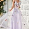 Prom Dresses HELLYMOON | A Line Princess Prom Dress With Appliques Lavender