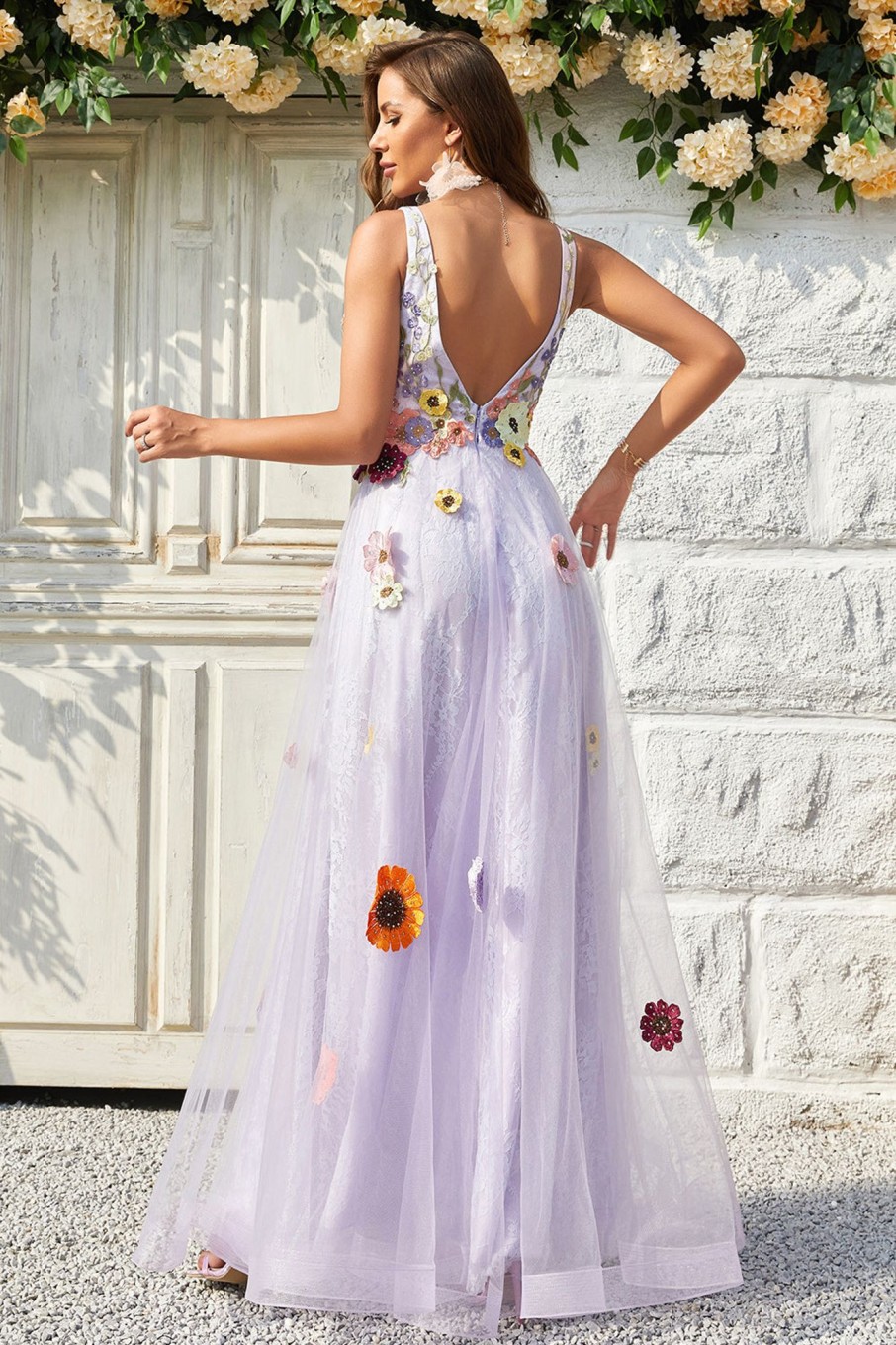 Prom Dresses HELLYMOON | A Line Princess Prom Dress With Appliques Lavender