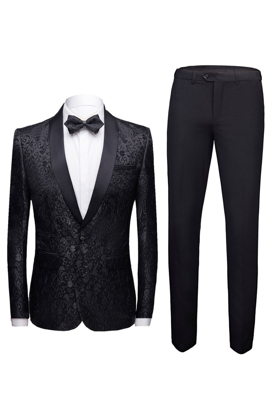 Men HELLYMOON | 2 Pieces Jacquard Men'S Wedding Suits