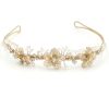 Accessories HELLYMOON | Delicate Flower Headband With Beading Golden